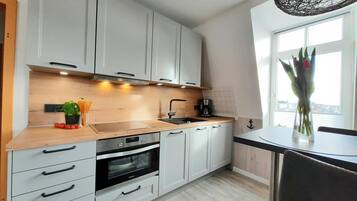 Fridge, oven, stovetop, dishwasher