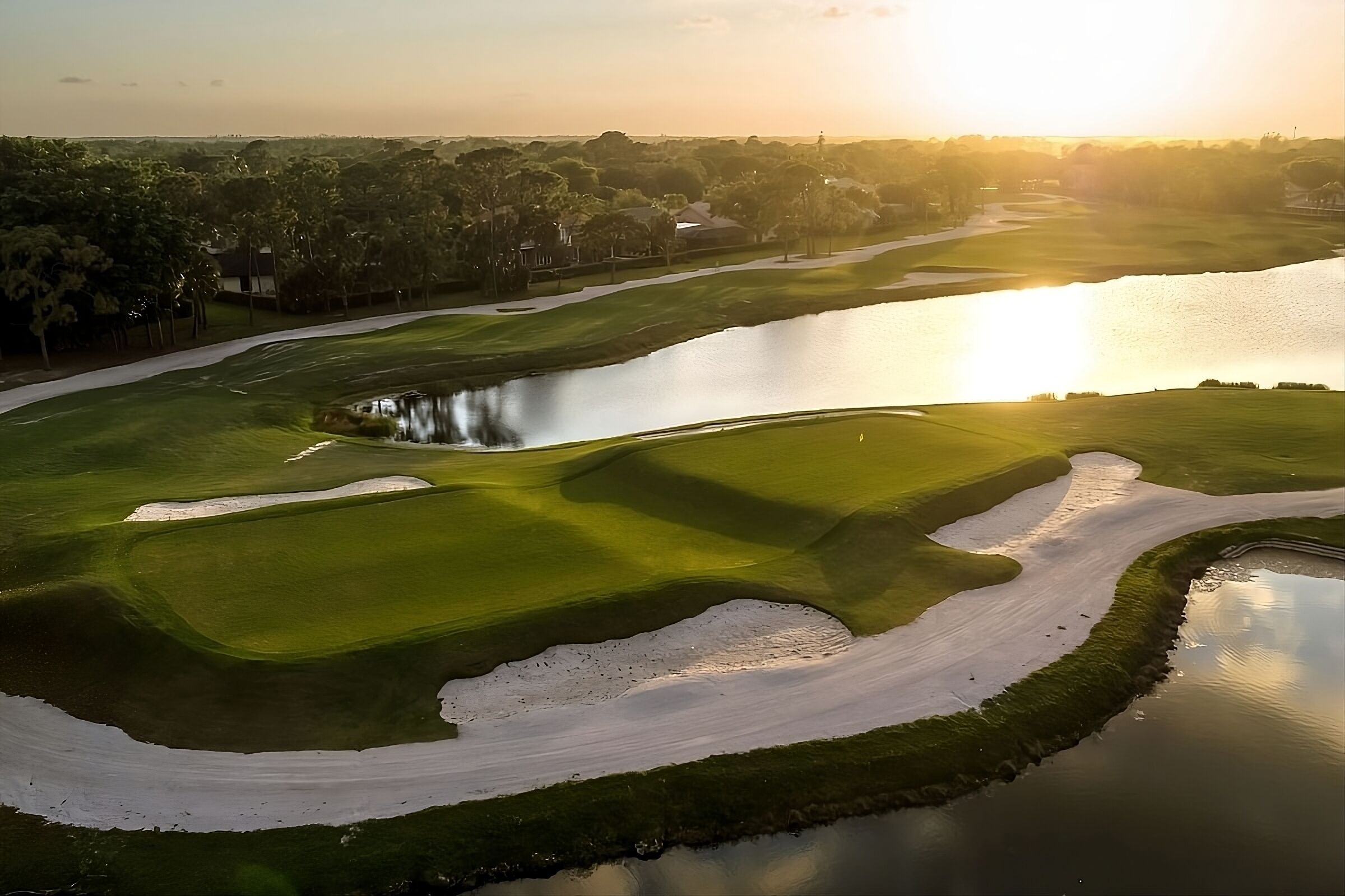 Admire sweeping fairways and winding water from a birds-eye view.