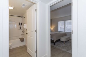 Shower, hair dryer, towels - Roark Creek Retreat | Luxury 2BR Condo • Pools • Walk to Branson Landing (Branson)