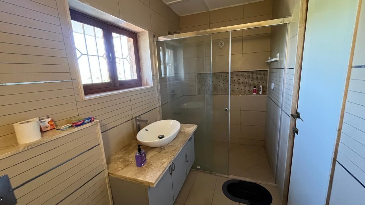 Hair dryer, bidet, towels, soap