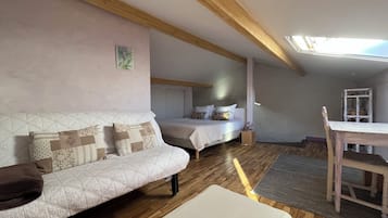 Family Quadruple Room, Courtyard View | Desk, laptop workspace, blackout drapes, free WiFi