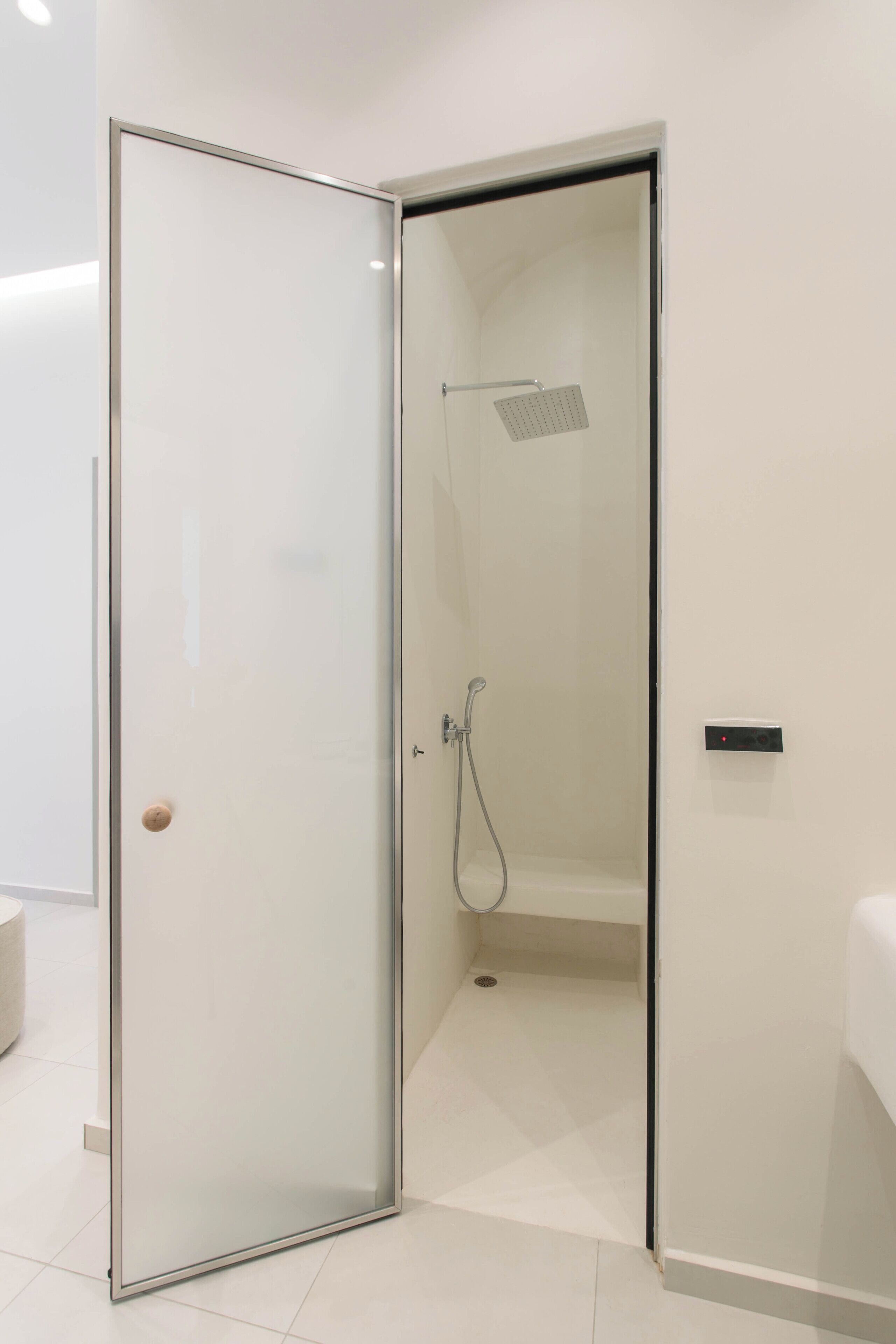 Shower, eco-friendly toiletries, hair dryer, towels