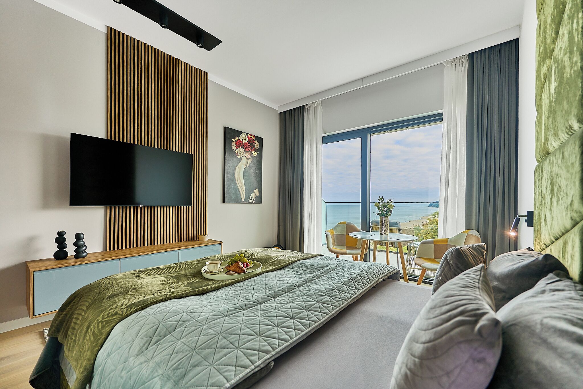 Lyxstudio - balkong - havsutsikt | Strykjärn/strykbräda och gratis wi-fi