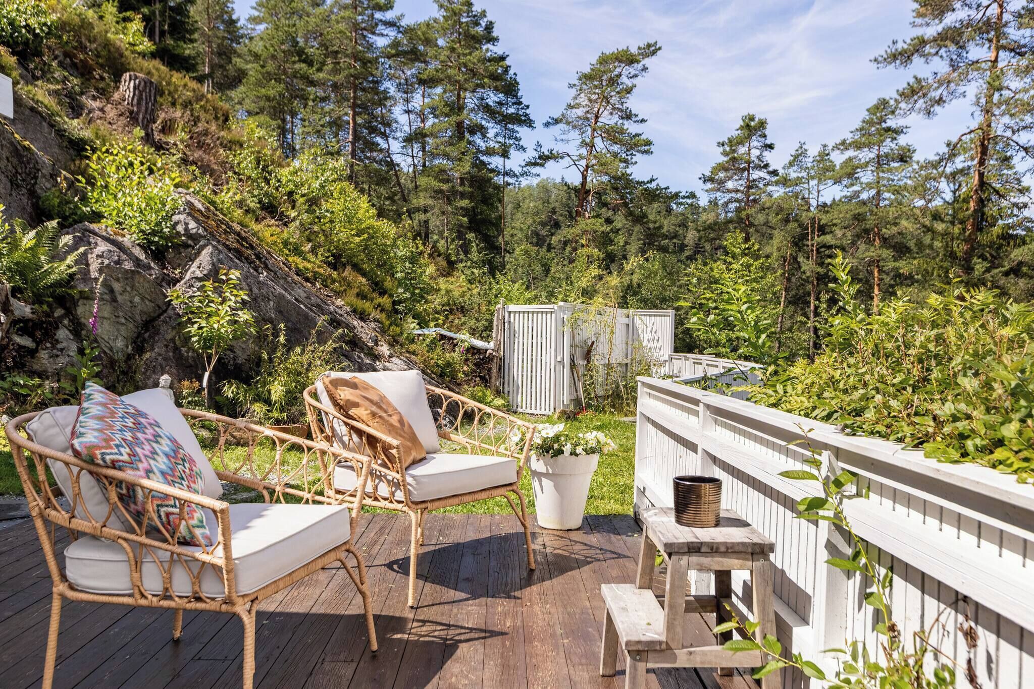 Hytte, 3 soverom, balkong, hageutsikt | Terrasse/patio