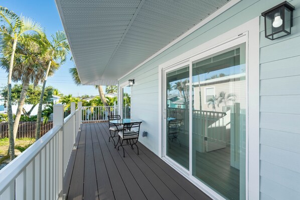 Terrace/patio - 🐚Euca Beach Breeze A • Cozy Duplex Just 2 Blocks to the Beach (Fort Myers Beach)