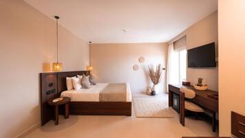 Safe på rommet, skrivebord, blendingsgardiner og wi-fi (inkludert)