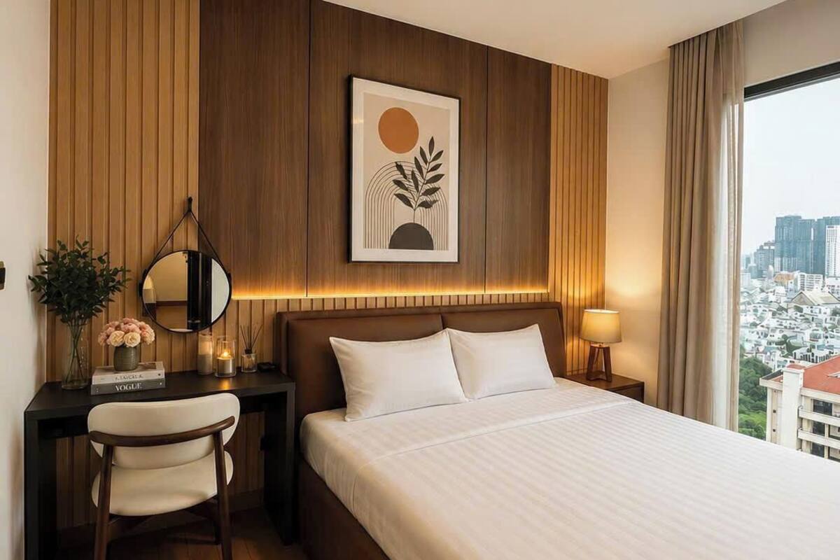 ดีลักซ์อพาร์ทเมนท์, 3 ห้องนอน, ใช้สระว่ายน้ำได้, วิวเมือง | โต๊ะทำงาน, ผ้าม่านกันแสง, ห้องเก็บเสียง, เตารีด/โต๊ะรีดผ้า