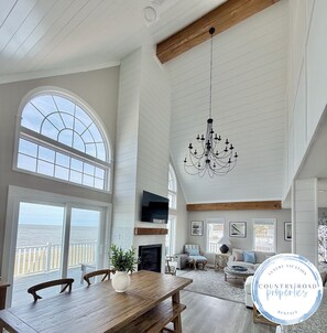 Dining - Secluded Oceanfront home on Private Beach, Close to all (Lower Township)