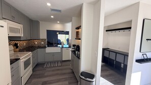 Microwave, stovetop, dishwasher