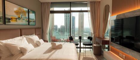Studio Superior, 1 giường cỡ king, ban công, quang cảnh kênh | Bộ đồ giường cao cấp, bàn ủi/dụng cụ ủi quần áo