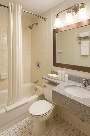 Secador de cabelo, toalhas de banho, sabonete, papel higiênico