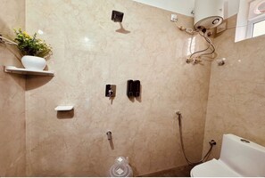 Apartment, 2 Bedrooms, City View | Bathroom | Shower, rainfall showerhead, hair dryer, towels - THS Suites (Tirupati)