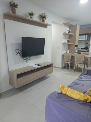 Living area - Accommodation in a fully equipped condominium, close to the beach and the city center. (Barra de São Miguel)