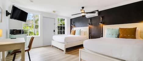 Standard Room, 2 Double Beds, Private Bathroom (Self check-in) | Memory foam beds, desk, laptop workspace, blackout drapes