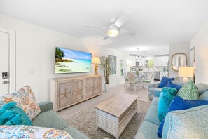 TV - Seashells 23: Bright, Beachy Comfort with Pool, Tennis, and Easy Beach Access (Sanibel)