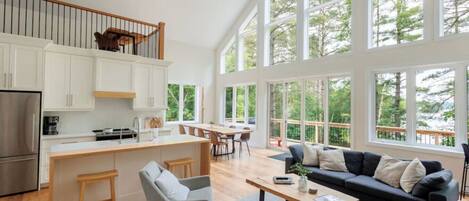 Televisión y chimenea