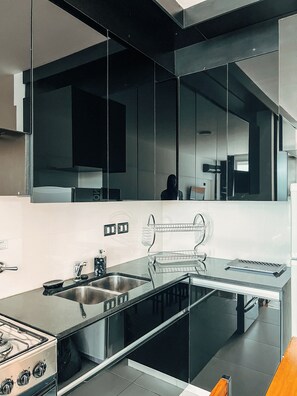 Microwave, oven - Modern Loft in Belgrano with Private Balcony for 4 people (Buenos Aires)