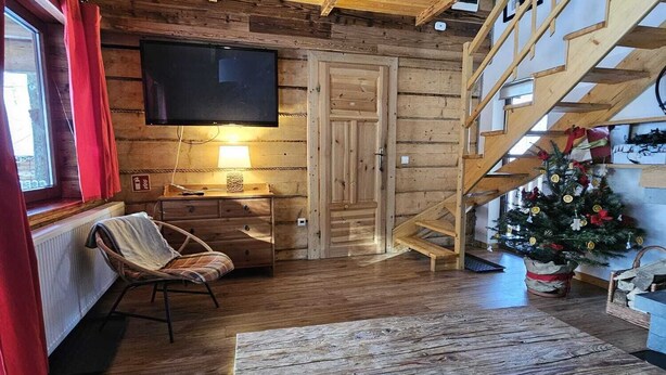 Chalet | Living area | Flat-screen TV, fireplace - Mountain Shelter CH41 (Zakopane)
