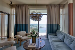 Deluxe Suite, 1 King Bed, Balcony, Sea View | Premium bedding, in-room safe, desk, laptop workspace - Willow, Worldhotels Crafted (Trelleborg)
