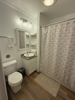 Serviettes fournies, savon, papier toilette