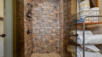 Hair dryer, bidet, towels, soap