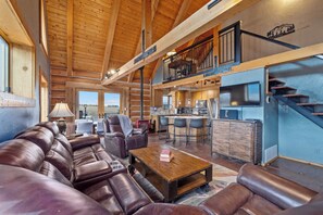 TV, fireplace, DVD player, foosball