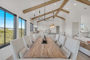 Dining - New! Stunning, LOADED! Pool, LSV/Golf Cart, Gulf Views! Easy Walk to Beach! (Rosemary Beach)