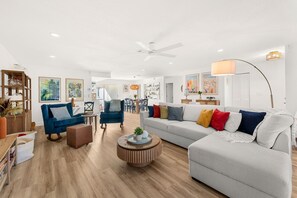 Smart TV, fireplace - Indian Harbour Beach Family Retreat: Private Pool, Large Fenced Yard & Fire Pit🌴 (Indian Harbour Beach)