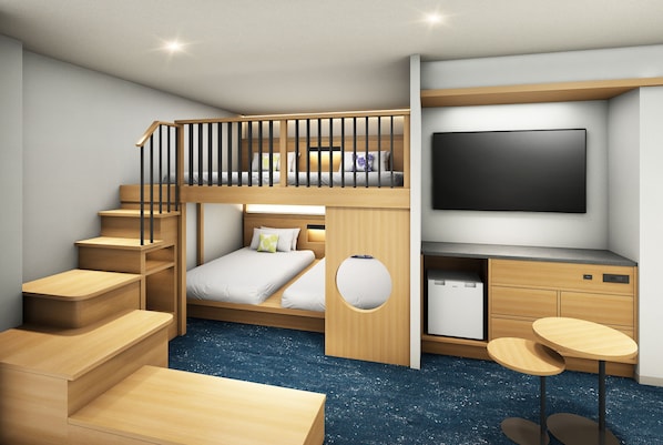 Quadruple Room, Multiple Beds, Non Smoking, Private Bathroom | In-room safe, blackout drapes, iron/ironing board, free WiFi - HOTEL FUJi TORiiGATE (Fujiyoshida)