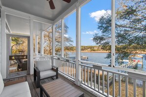 Terrace/patio - "Sunset Retreat" a 3 Bedroom Intracoastal Water Way Home! (Oak Island)