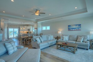 TV - Modern 6BR Beach Home w/ Ocean Views, Hot Tub, Pet Friendly, Steps to Beach (North Topsail Beach)