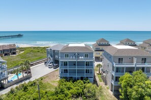 Exterior - Modern 6BR Beach Home w/ Ocean Views, Hot Tub, Pet Friendly, Steps to Beach (North Topsail Beach)