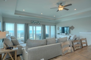 TV - Modern 6BR Beach Home w/ Ocean Views, Hot Tub, Pet Friendly, Steps to Beach (North Topsail Beach)