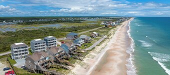 Soak up the Sun | 6BR Oceanview & Soundside Home Near Pier | Pet Friendly, Elevator & Hot Tub