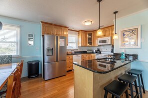 Fridge, microwave, oven, dishwasher - Beach Beacon - KDH MP 5.5, Ocean View, Close to the Beach, Open All Year, Flex Stays (Kill Devil Hills)
