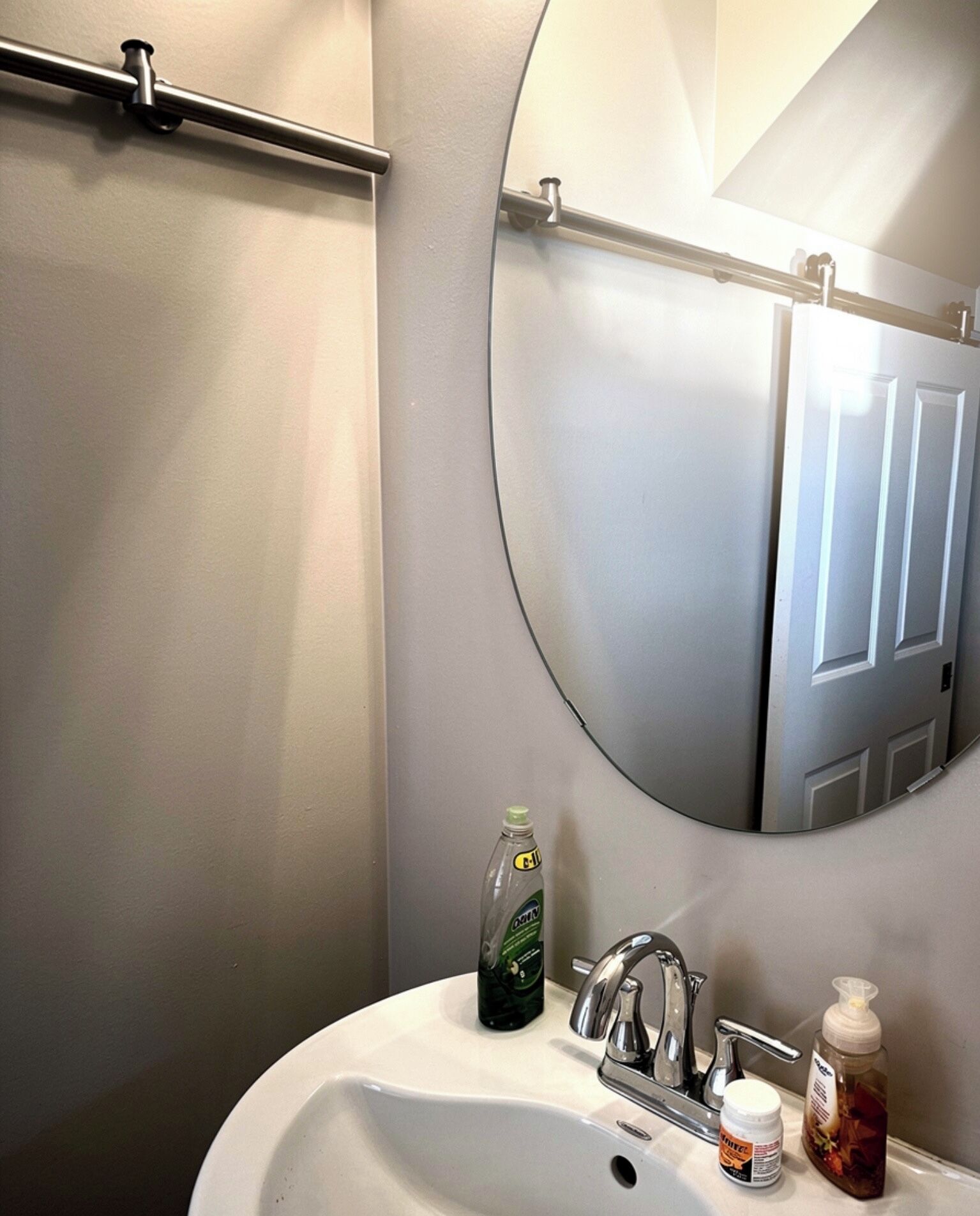 Hair dryer, bidet, towels, soap