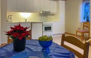 Fridge, oven, stovetop, coffee/tea maker