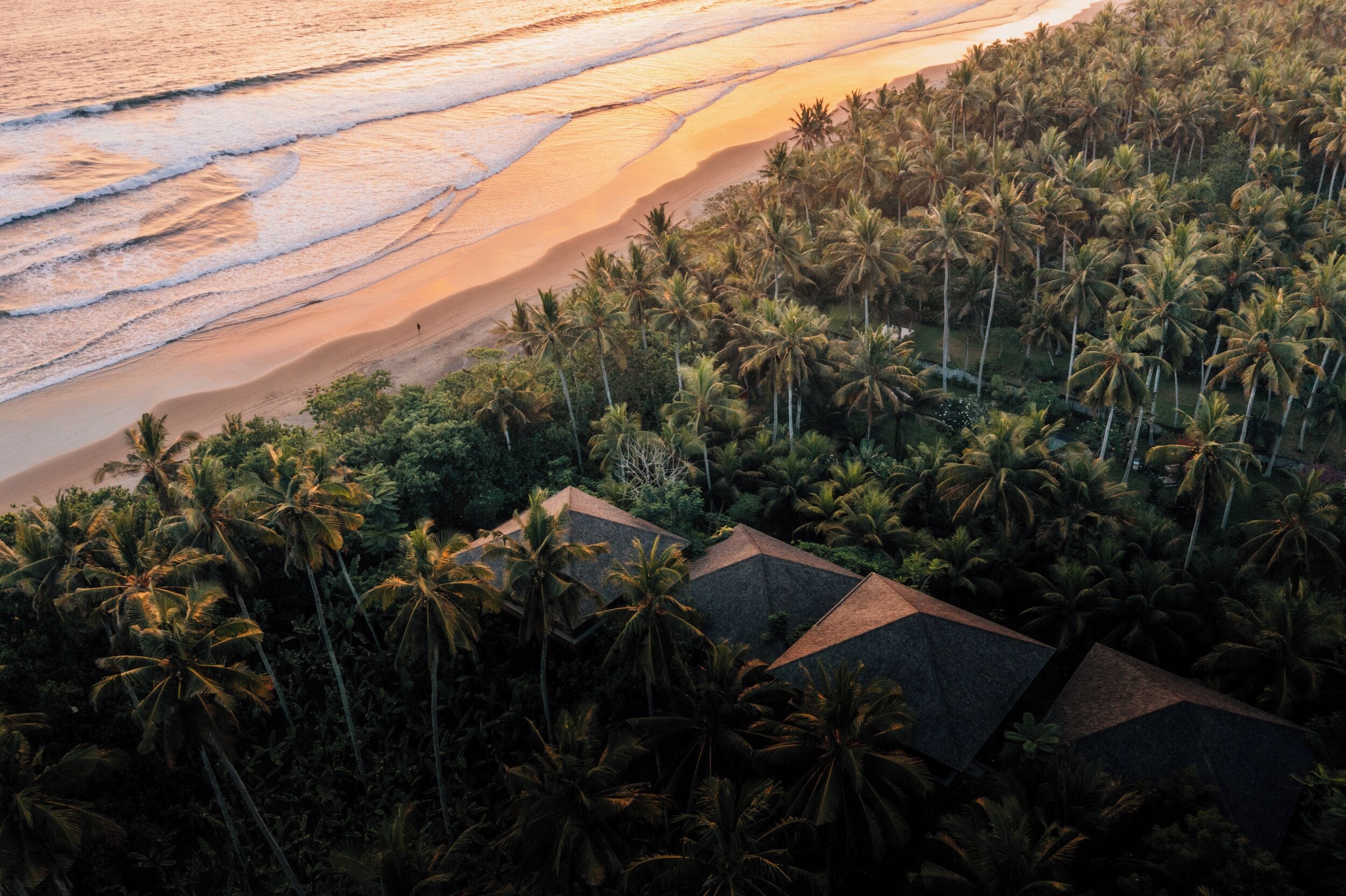 On the beach, black sand