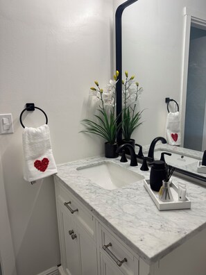 Bathroom - Romantic Chic Studio • King Bed • Private string light Patio (Hollywood)