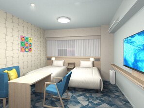 Twin Room with Extra Bed, Non Smoking (Washing machine & Microwave Included) | Desk, laptop workspace, free WiFi