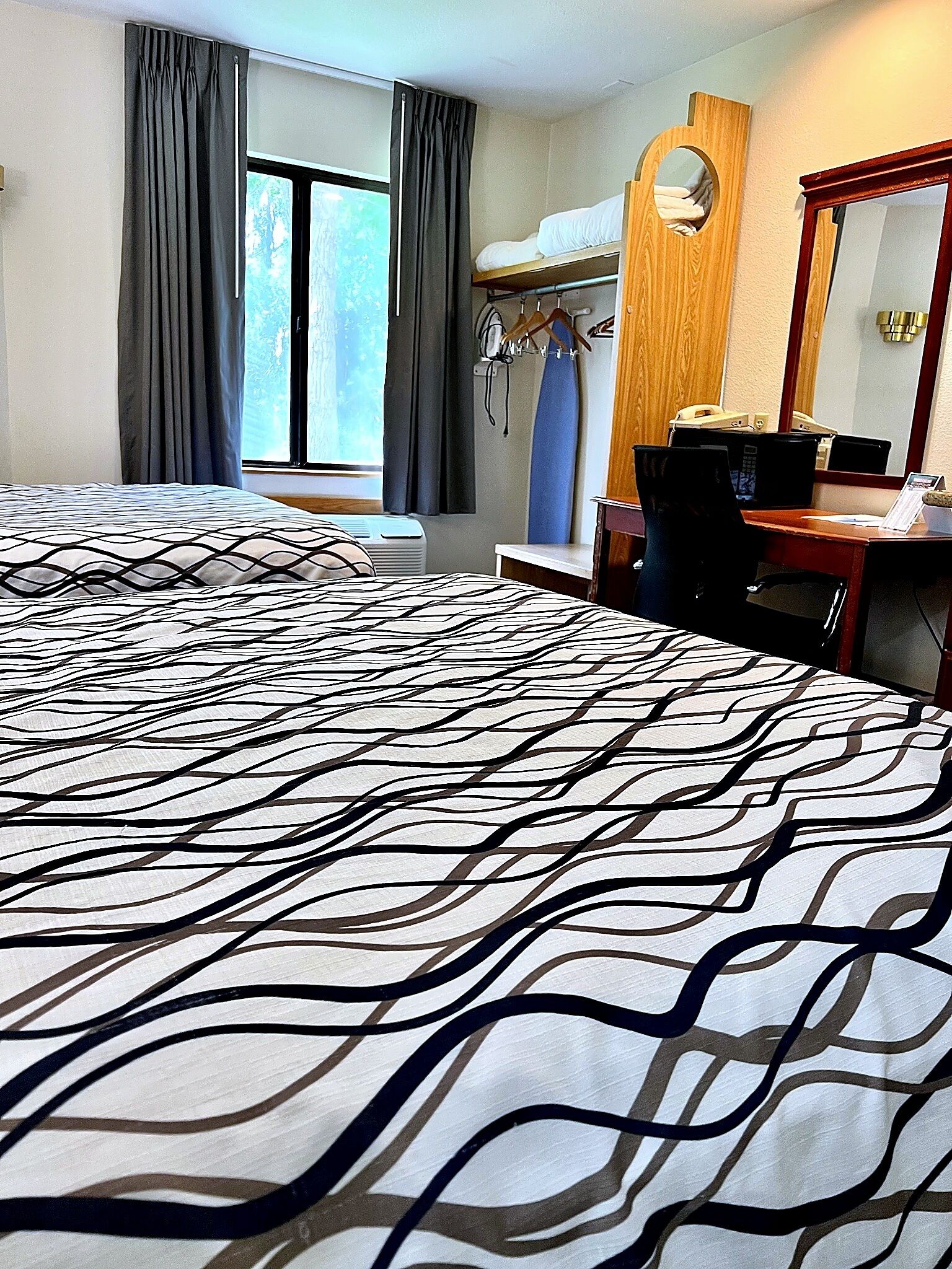 Basic Double Room, 2 Queen Beds, Non Smoking | Iron/ironing board, WiFi (free), bed sheets