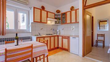 Family Apartment, Multiple Bedrooms (Amalija Sea View Apartment 4) | Private kitchen | Fridge, microwave, oven, stovetop