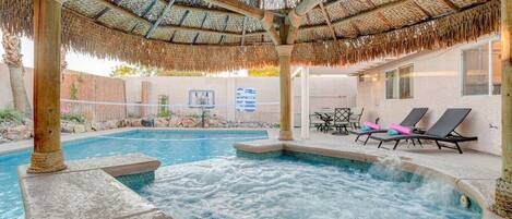 Outdoor pool, a heated pool