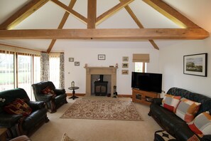 TV, fireplace - Mindrum, Skelton - a cottage that sleeps 6 guests in 3 bedrooms (Skelton)