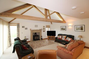 Televisie en een open haard