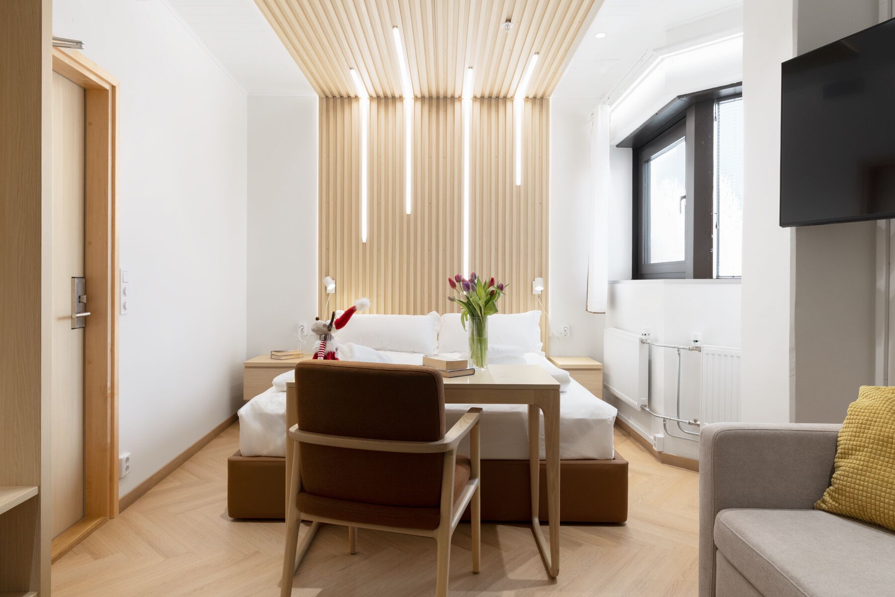 Tremannsrom, byutsikt | Skrivebord og wi-fi (inkludert)