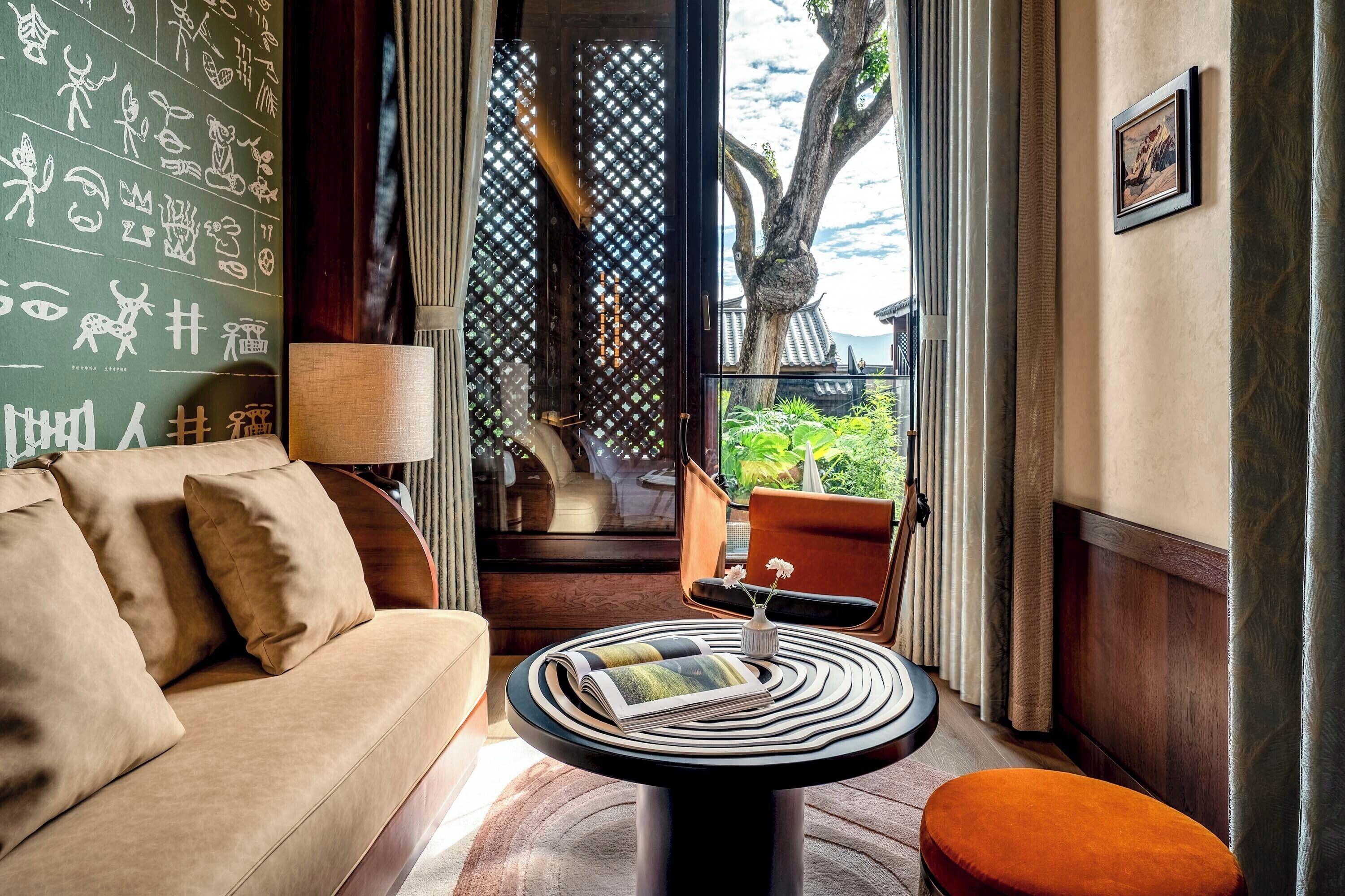 Romantic Double Room, Garden View | Minibar (free items), in-room safe, desk, blackout drapes