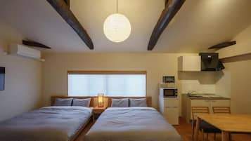 Desk, blackout drapes, soundproofing, free WiFi