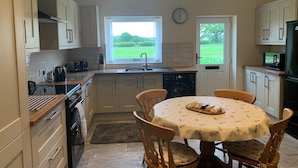 Fridge, microwave, oven, electric kettle