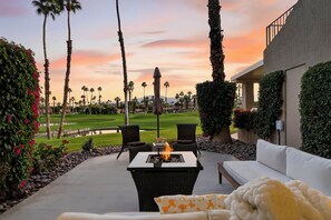Outdoor dining - Golf Course Condo with Mountain Views & Private Patio | Fairway Vista (Palm Desert)